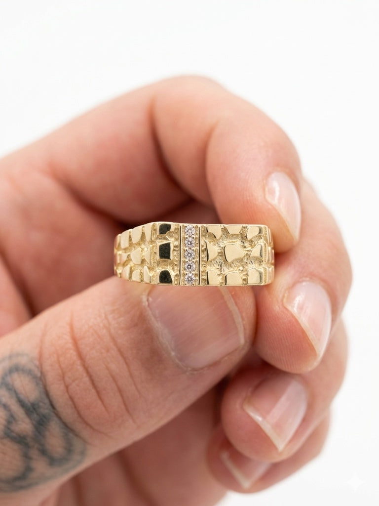 10K CZ NUGGET RING – 12 – JY Jewelry Wholesale