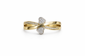 10K TWO TONE SMALL HEART INTERTWINED RING CZ – 7-8 – JY Jewelry Wholesale