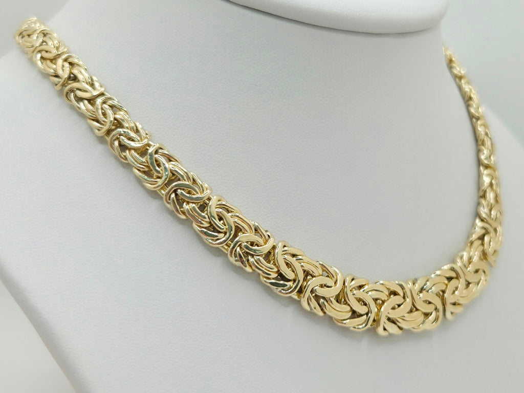 10K DEGRADING BYZENTINE NECKLACE – 18" 14MM – JY Jewelry Wholesale