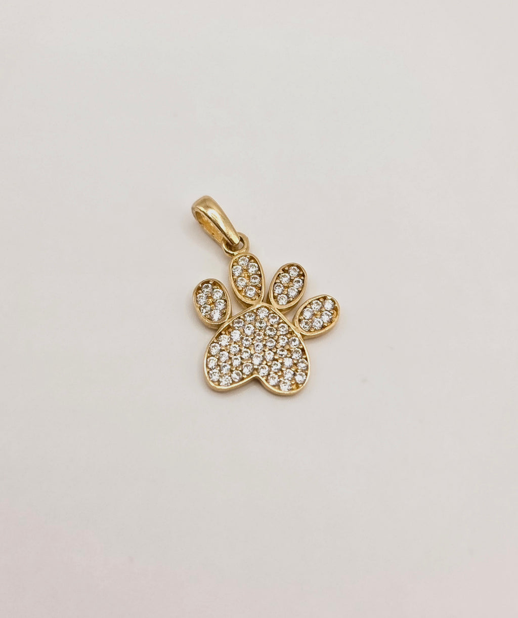 10K CZ SMALL DOG PRINT PENDANT – SMALL – JY Jewelry Wholesale