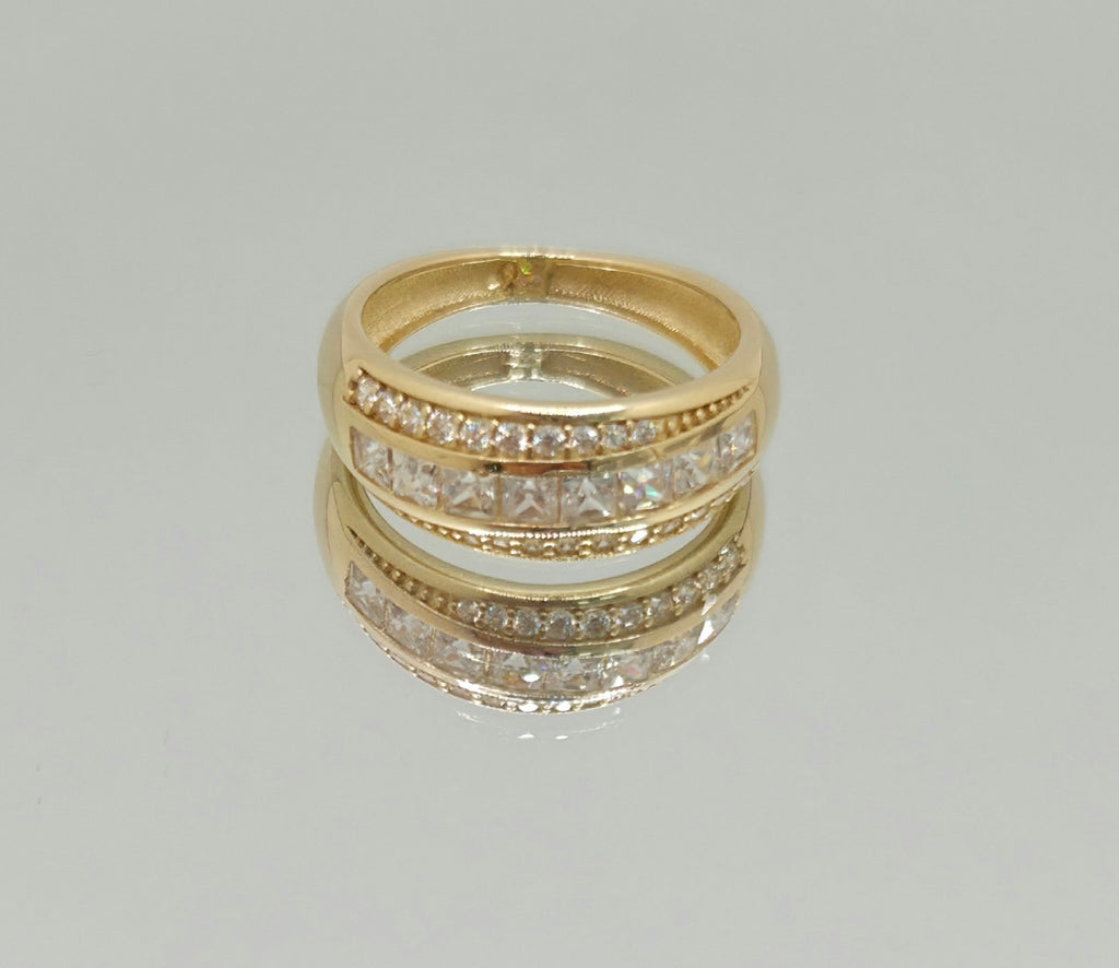 14K CZ DETAIL WEDDING BAND MEN'S RING – 7.5 – JY Jewelry Wholesale
