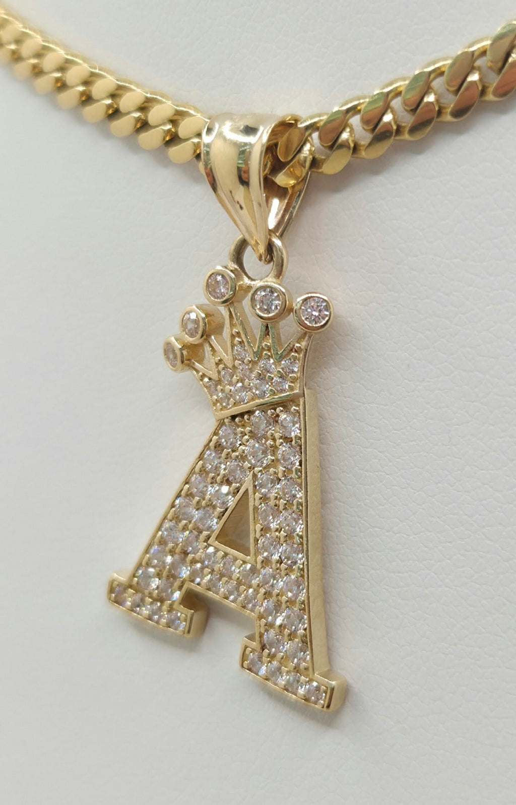 14K crowned letter A pendant – 17.2X25MM – JY Jewelry Wholesale