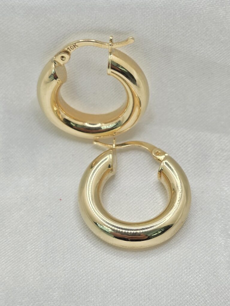 10K PLAIN HOOPS EARRINGS – 5MM – JY Jewelry Wholesale