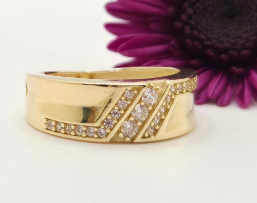 14K CZ WEDDING BAND MEN'S RING – 7 – JY Jewelry Wholesale