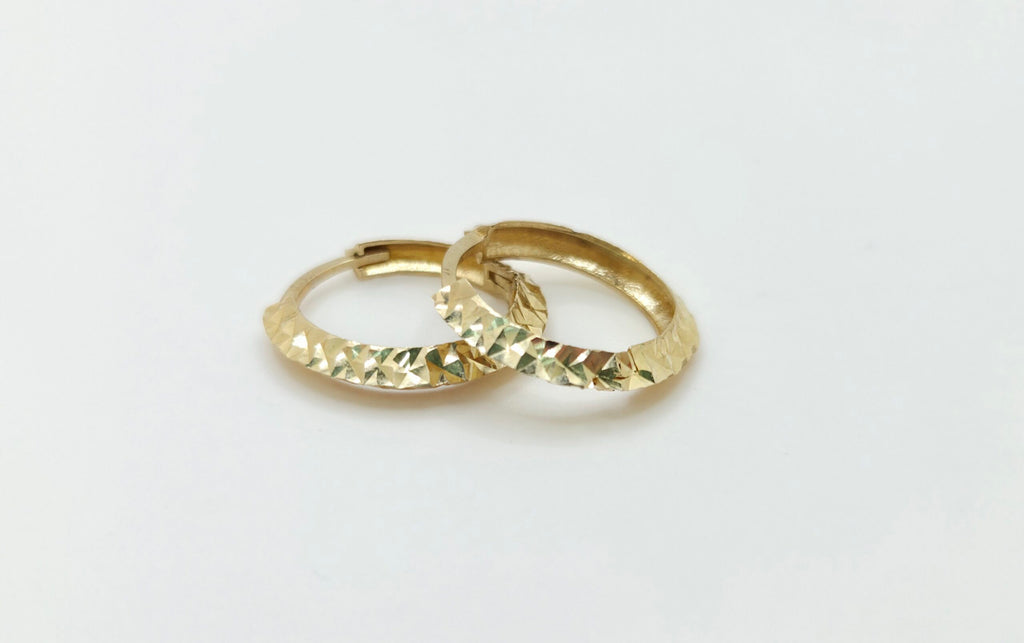 10K SMALL DIAMOND CUT HOOPS EARRINGS – JY Jewelry Wholesale