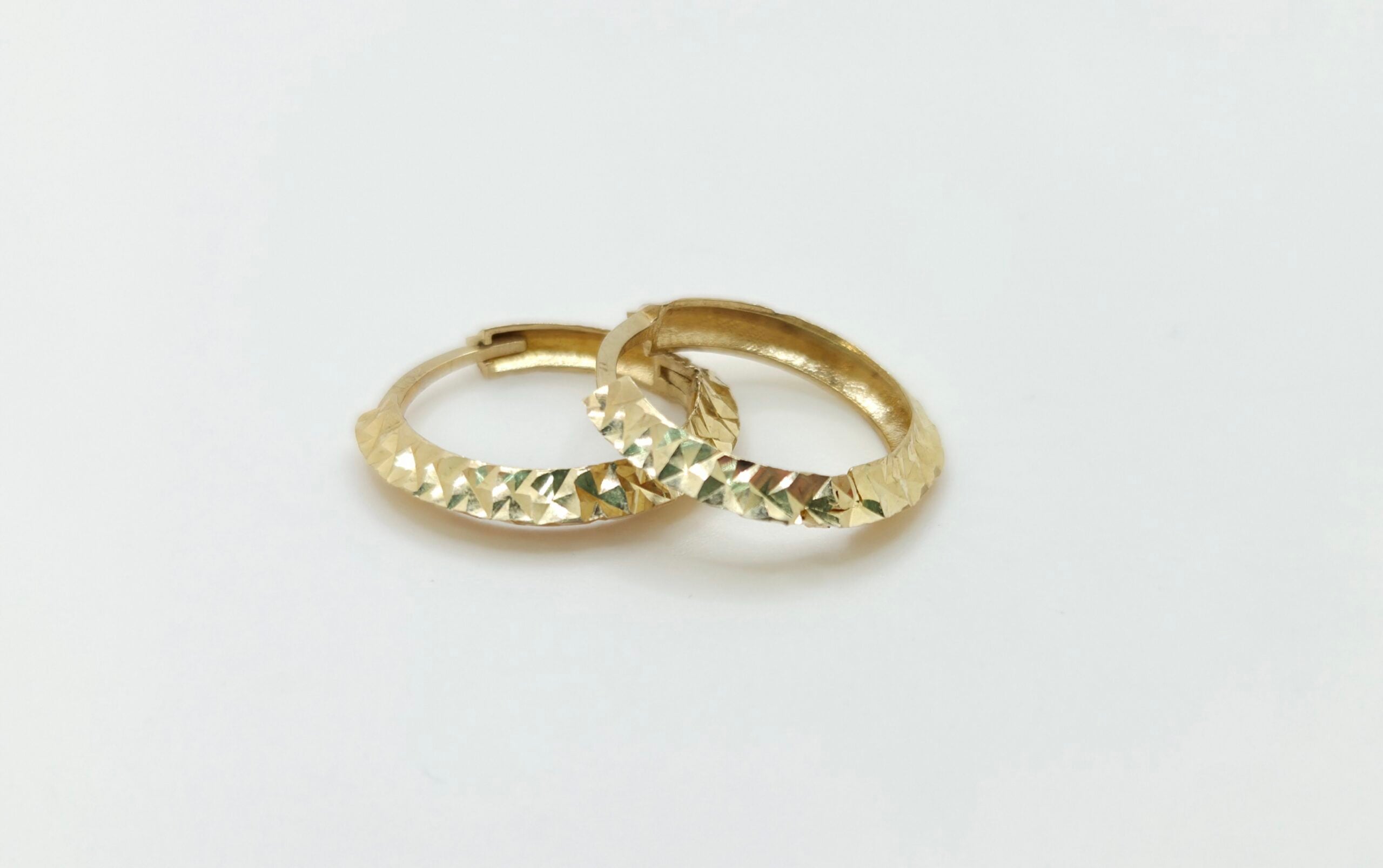 10K SMALL DIAMOND CUT HOOPS EARRINGS – JY Jewelry Wholesale