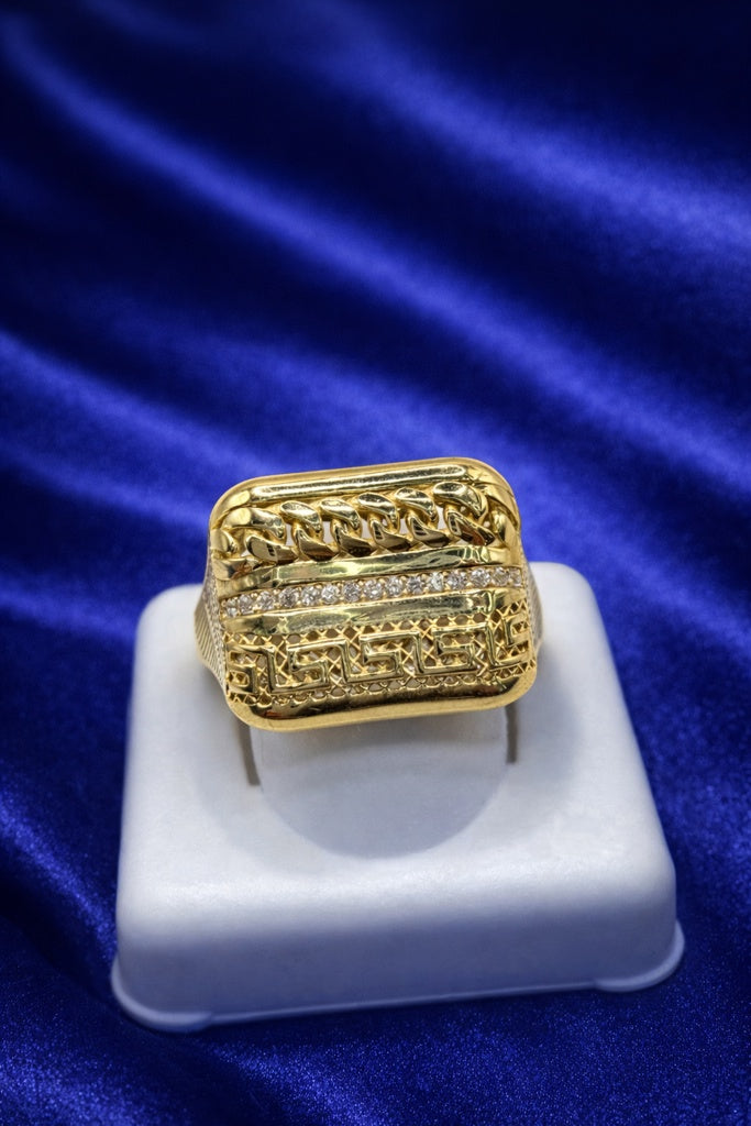 10K MODERN GREEK RING – 9-10.5 – JY Jewelry Wholesale
