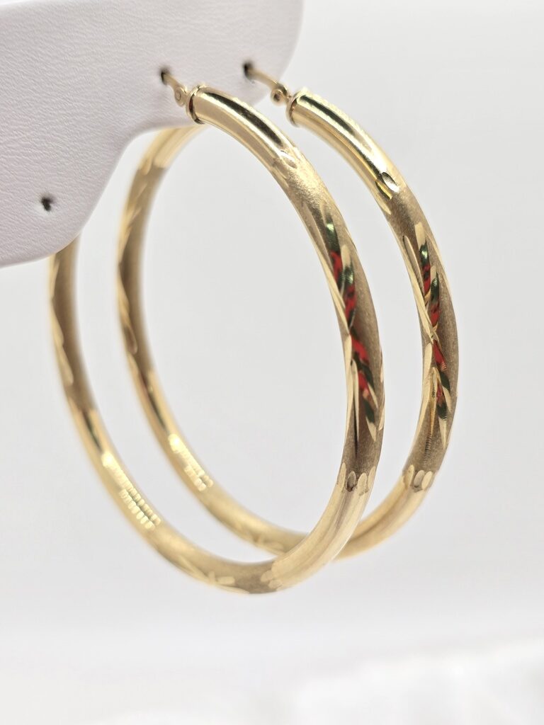 10K TWIS HOOPS EARRINGS – 8 4MM – JY Jewelry Wholesale