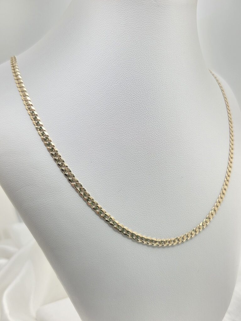 10K SOLID CUBAN CURB FLAT CHAIN CLOSE LINK – 20" 3.5MM – JY Jewelry Wholesale