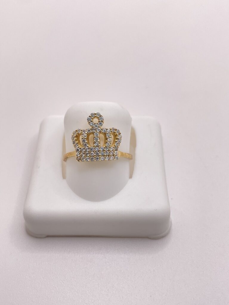 10K DELICATE KING CROWN RING WITH ZIRCONIA INSIDE – 6 – JY Jewelry Wholesale