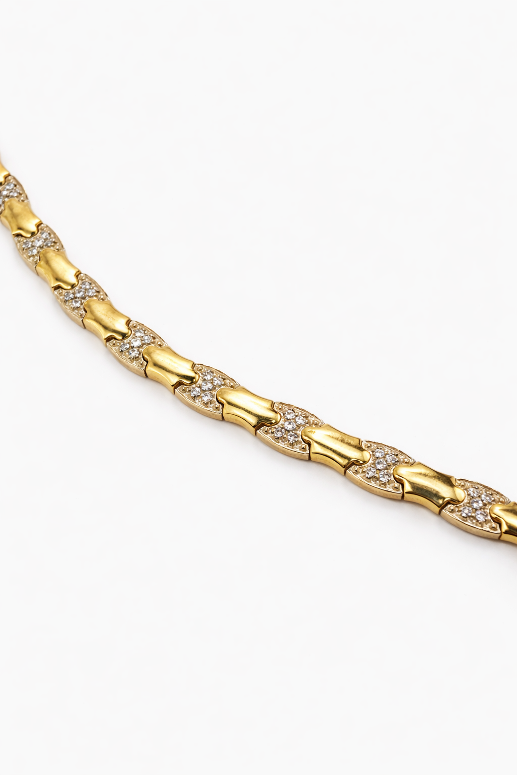 14K YELLOW GOLD XOXO DIAMOND BRACELET – 7MM 7" – JY Jewelry Wholesale