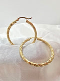10K ELEGANT DESING TWISTED HOOPS EARRINGS – 4 3MM – JY Jewelry Wholesale