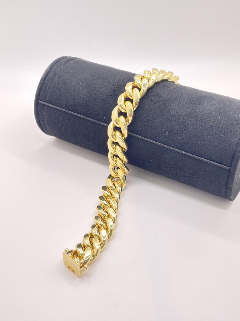 10K HOLLOW MIAMI CUBAN BRACELET – 9" 13MM – JY Jewelry Wholesale