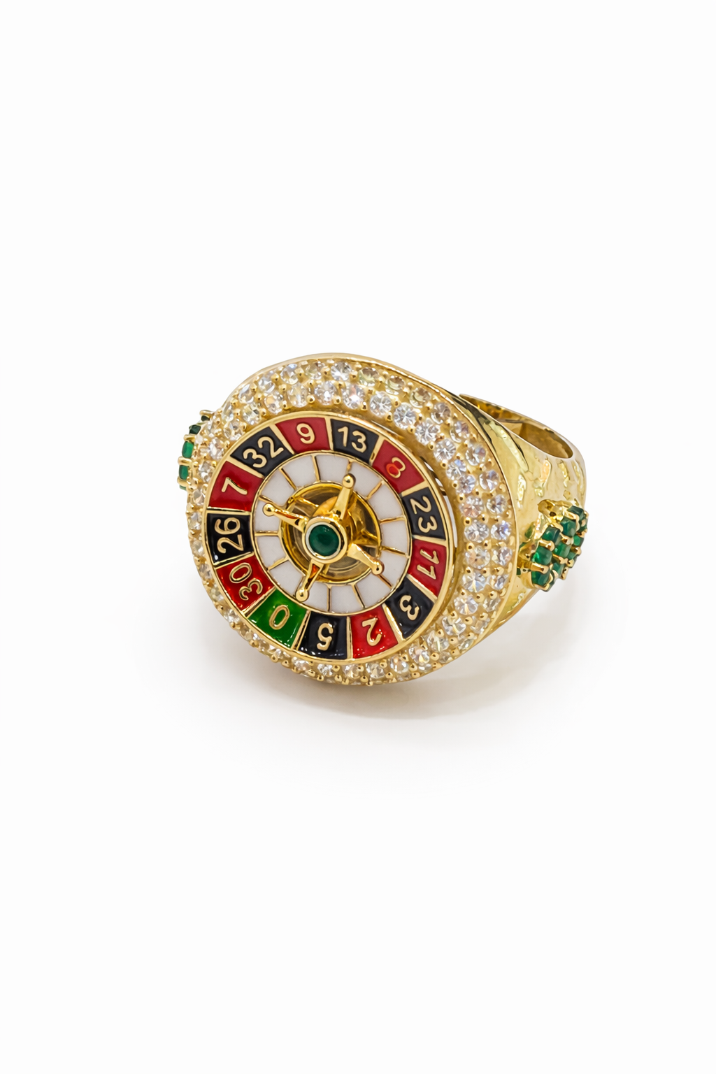 10K MODERN CASINO ROULETTE RING WITH MONEY SYMBOL DETAILS – 10 – JY Jewelry Wholesale