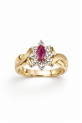 10K DIAMOND AND RUBI DELICATE WOMAN'S RING – 7 – JY Jewelry Wholesale
