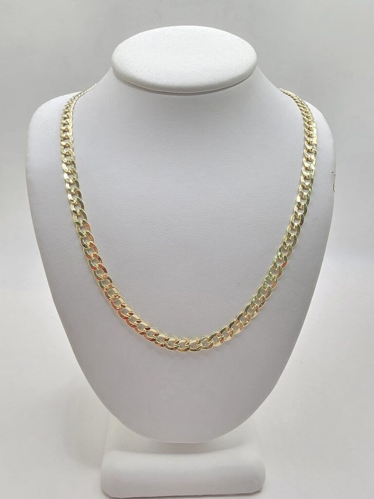 14K HOLLOW CUBAN CURB FLAT CHAIN – 18" 5MM – JY Jewelry Wholesale