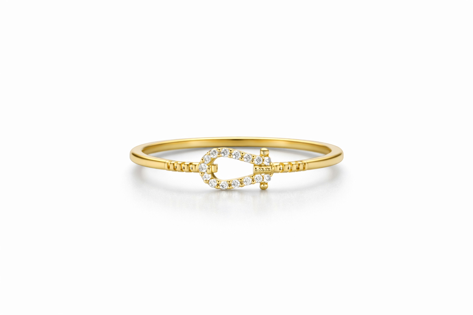 14K BEAUTIFUL RING WITH ROPE AND CZ DETAILS – 7 – JY Jewelry Wholesale
