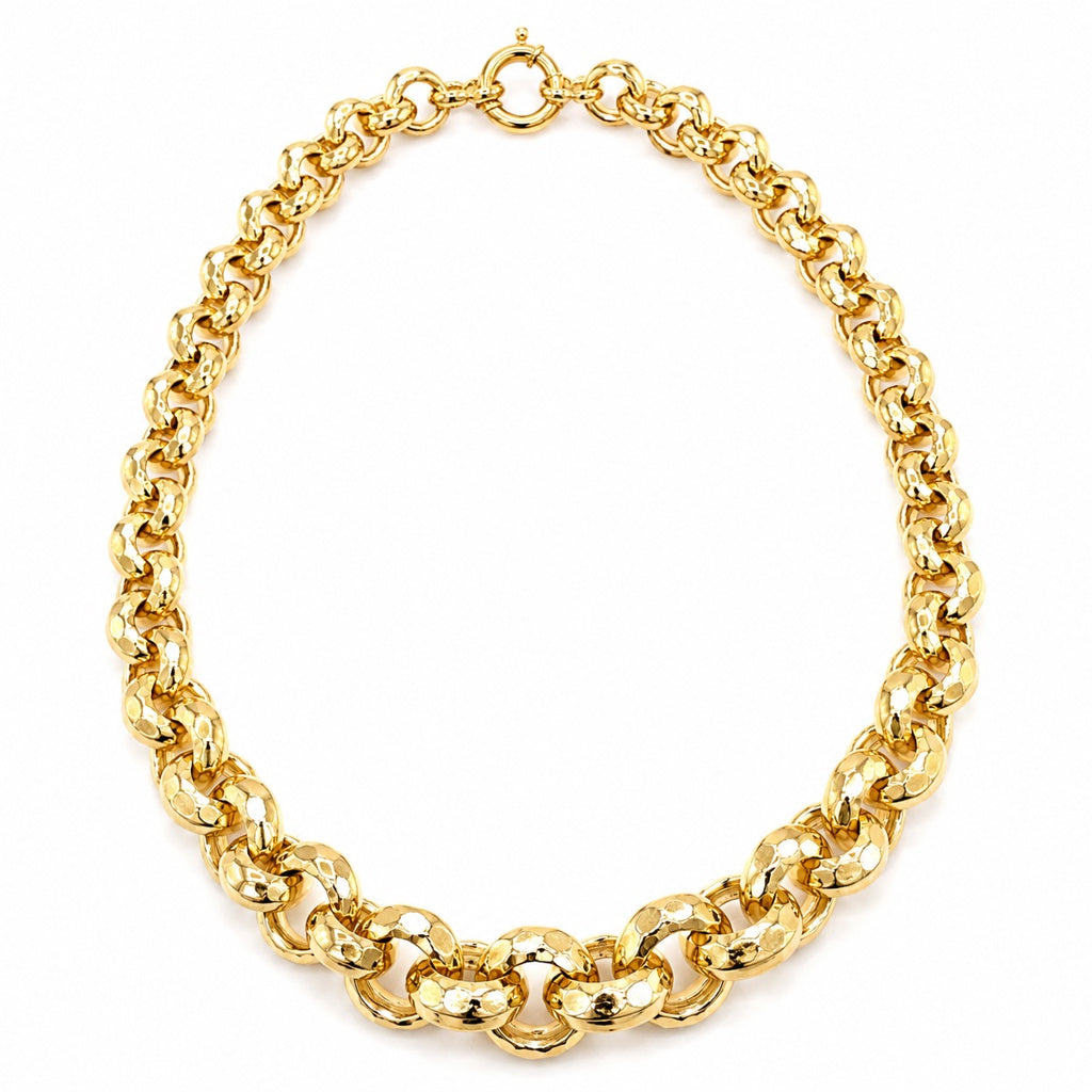 10K DIAMOND CUT GRADUATED ROLO CHAIN – 18" – JY Jewelry Wholesale