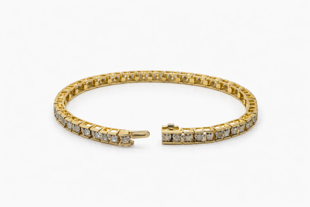 14K VINTAGE DESIGN YELLOW GOLD AND DIAMOND WOMAN'S BRACELET – 7" – JY Jewelry Wholesale