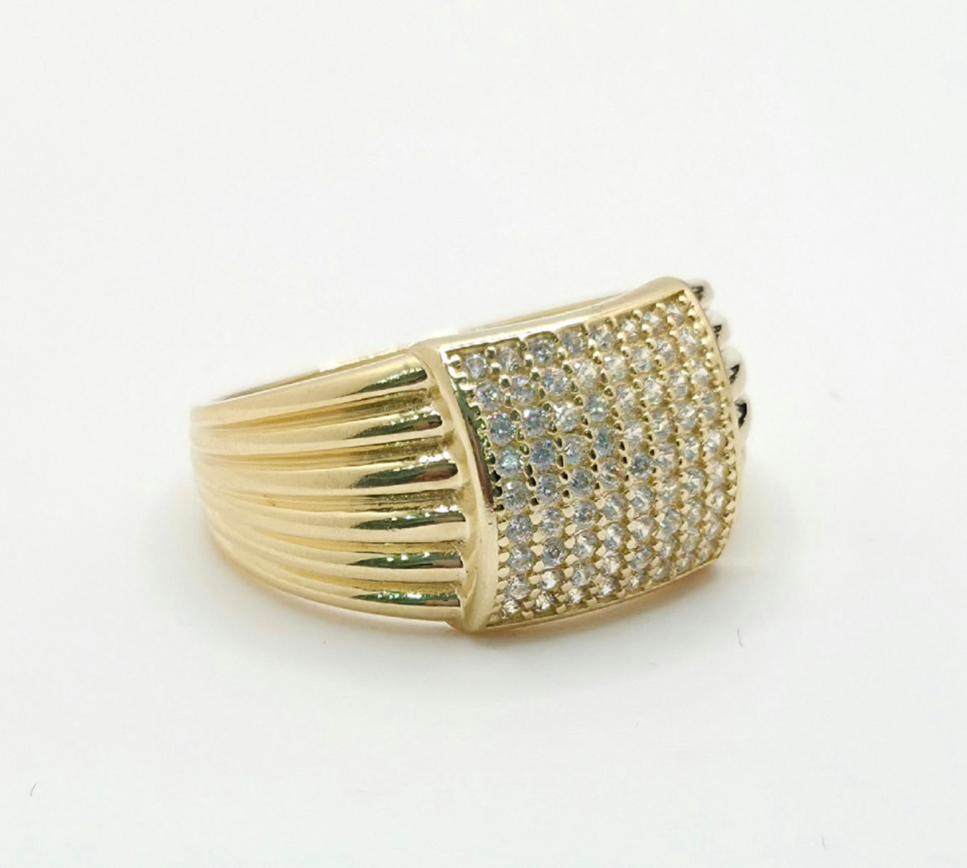 14K CZ SQUARE VINTAGE STYLE RING – 8 – JY Jewelry Wholesale