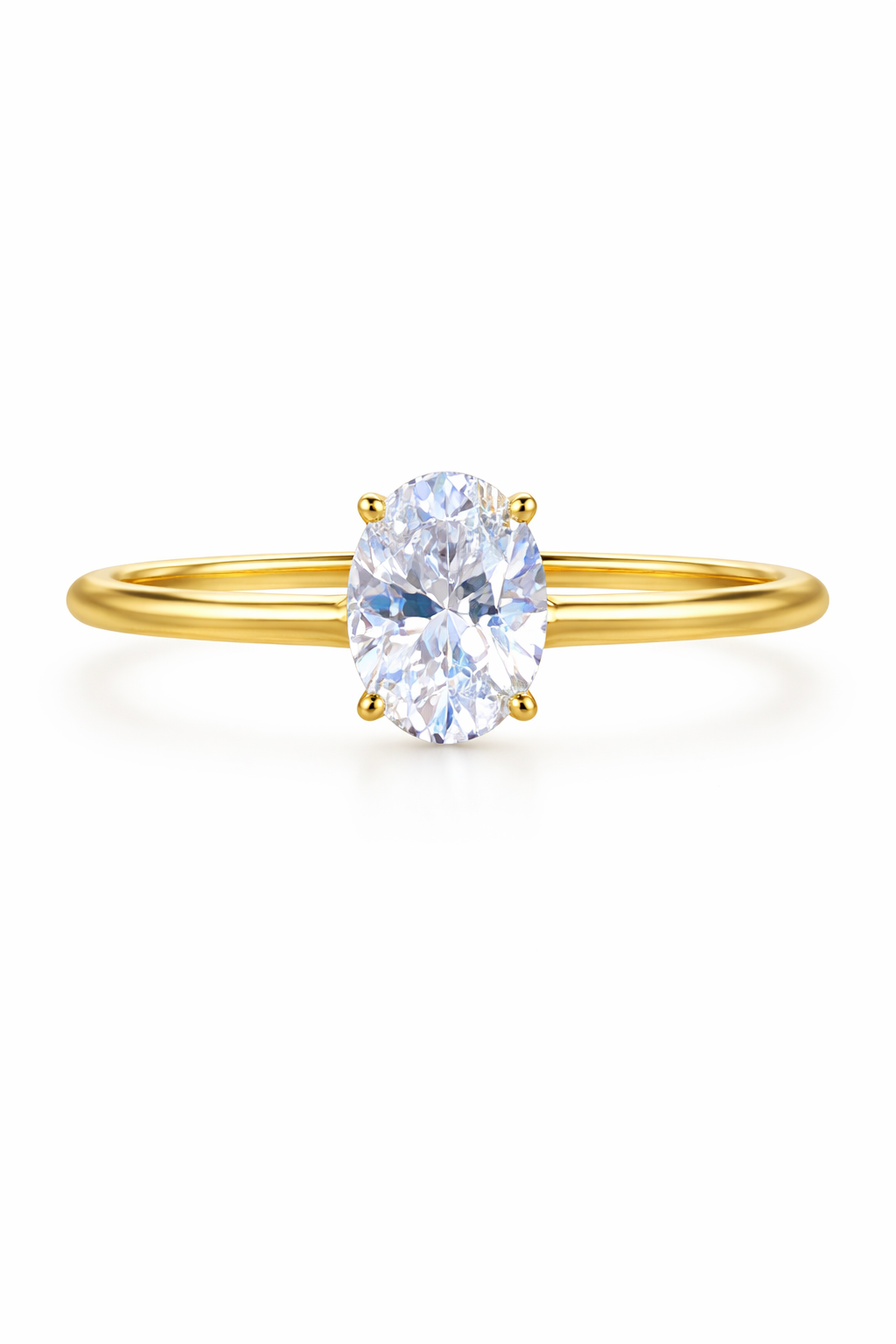 14K DELICATE SINGLE OVAL STONE PROMISE RING – 7 – JY Jewelry Wholesale