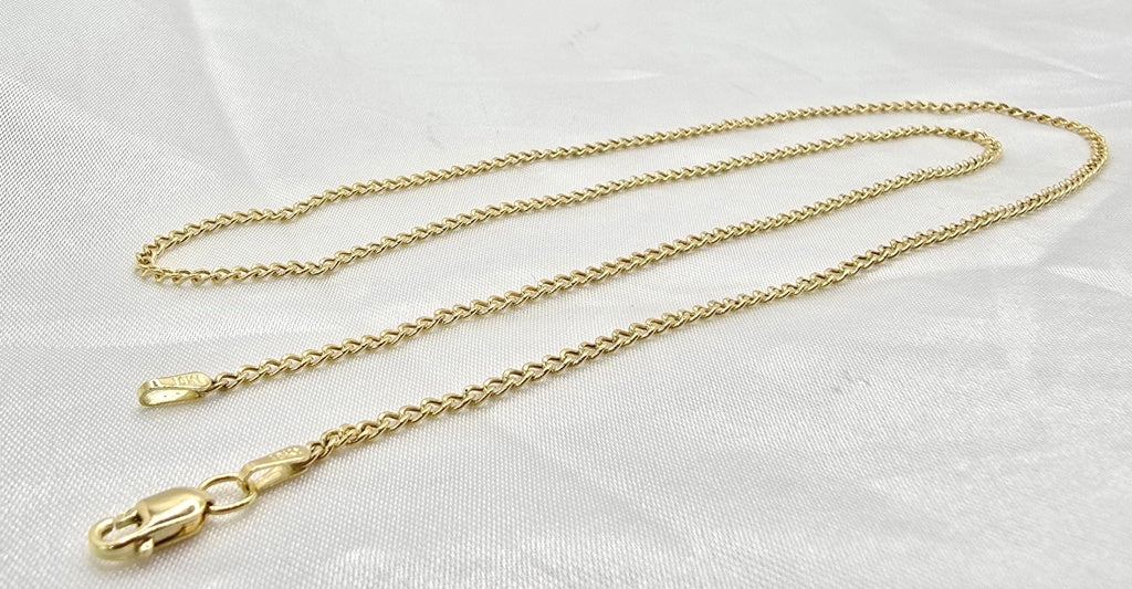 10K HOLLOW CUBAN CURB FLAT CHAIN – 20" 2MM – JY Jewelry Wholesale