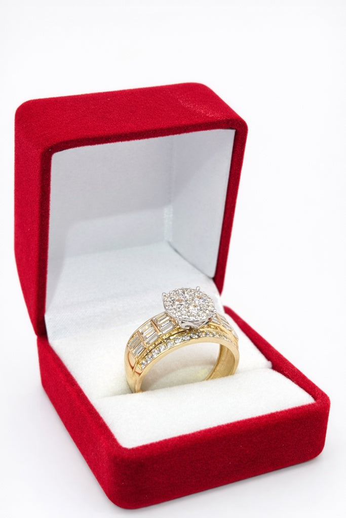 10K ELEGANT BAGUETTE DETAILS ROUND PROMISE RING – 7 & 7.5 & 8.5 – JY Jewelry Wholesale