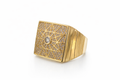 14K MODERN SQUARE STONE DETAILROSETTA MAN'S RING – 11 – JY Jewelry Wholesale
