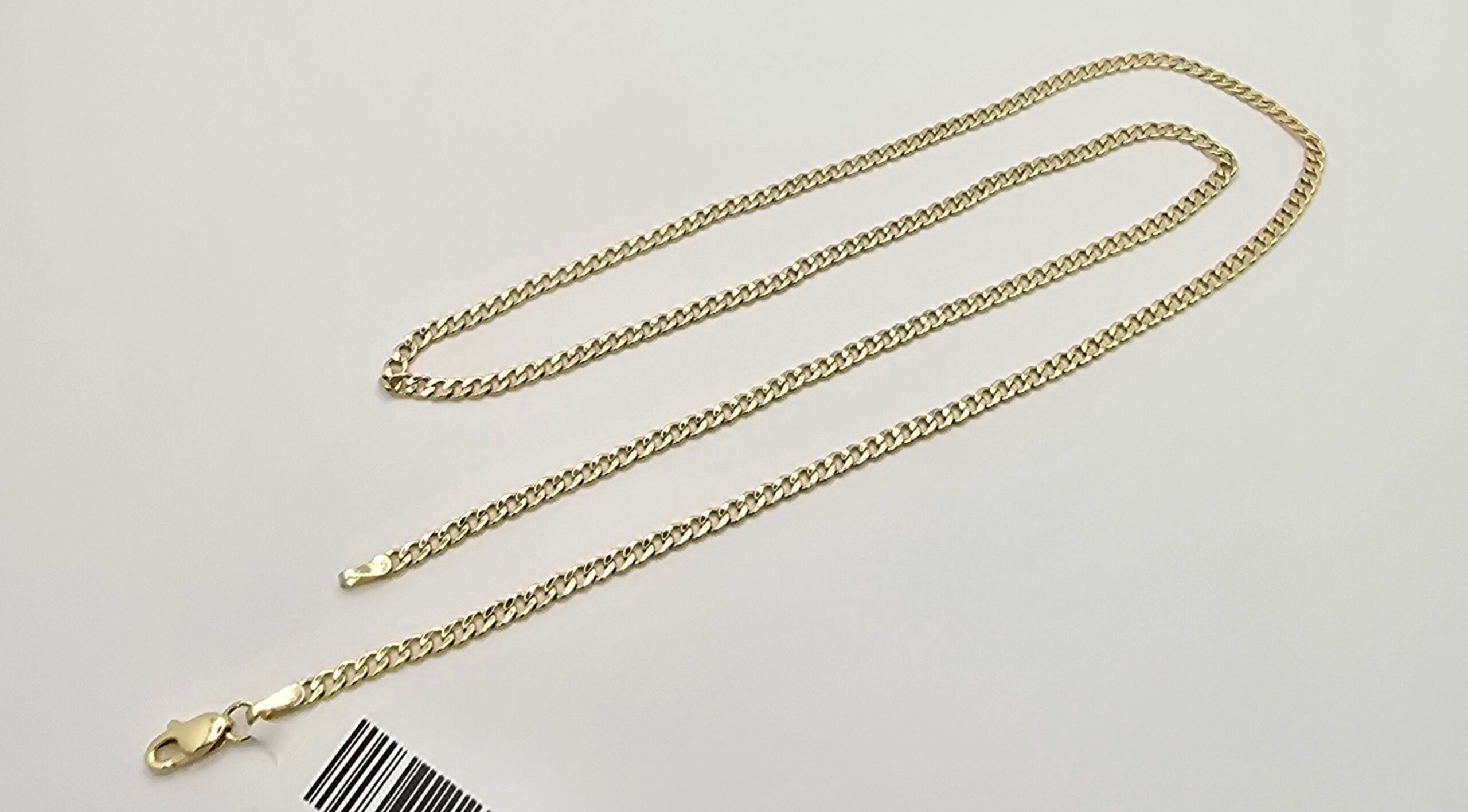 10K HOLLOW CUBAN CURB FLAT CHAIN – 20" 2.5MM – JY Jewelry Wholesale