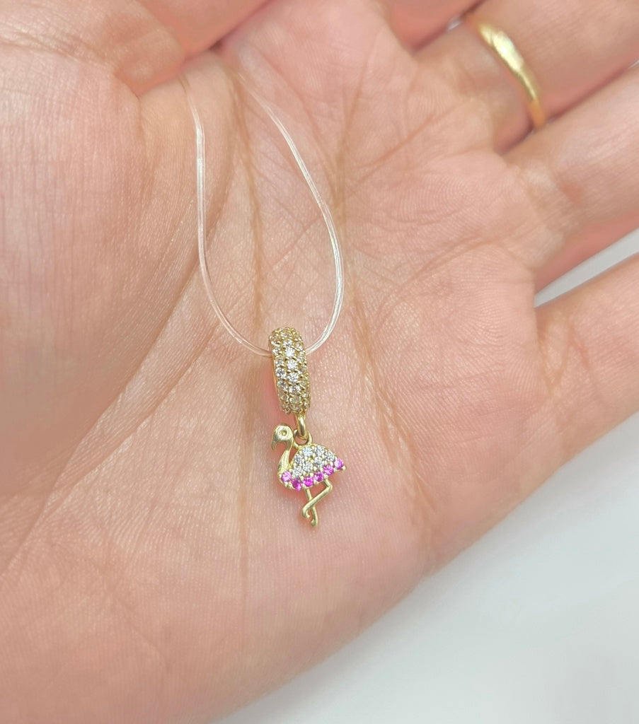 10K CZ FLAMINGO PANDO CHARM – JY Jewelry Wholesale
