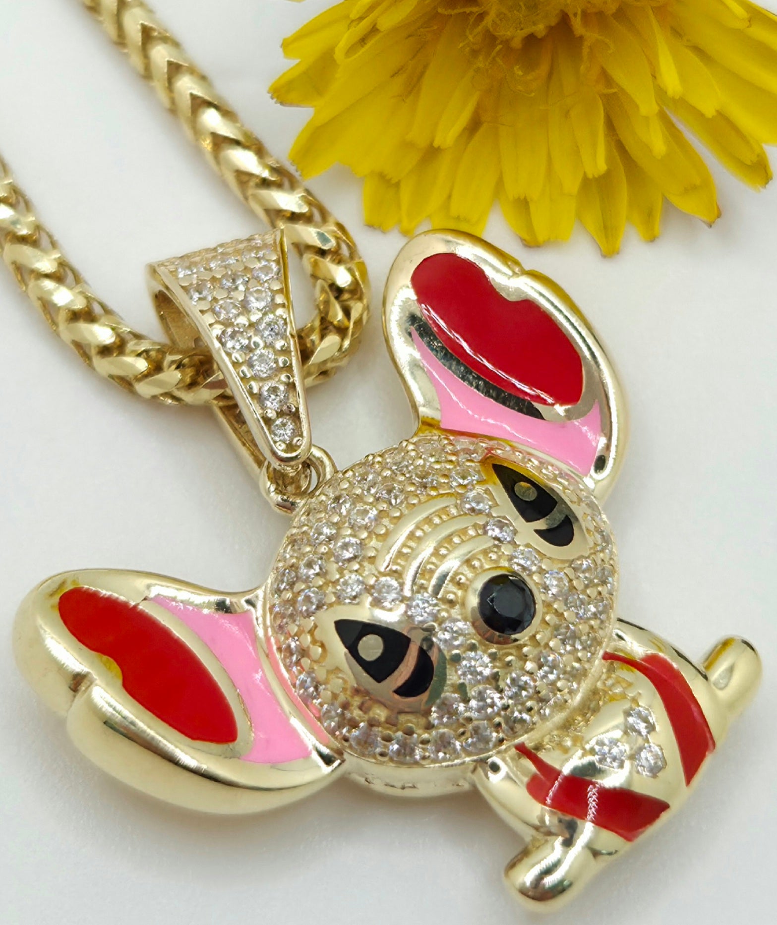 10K CZ PINK STITCH PENDANT – JY Jewelry Wholesale