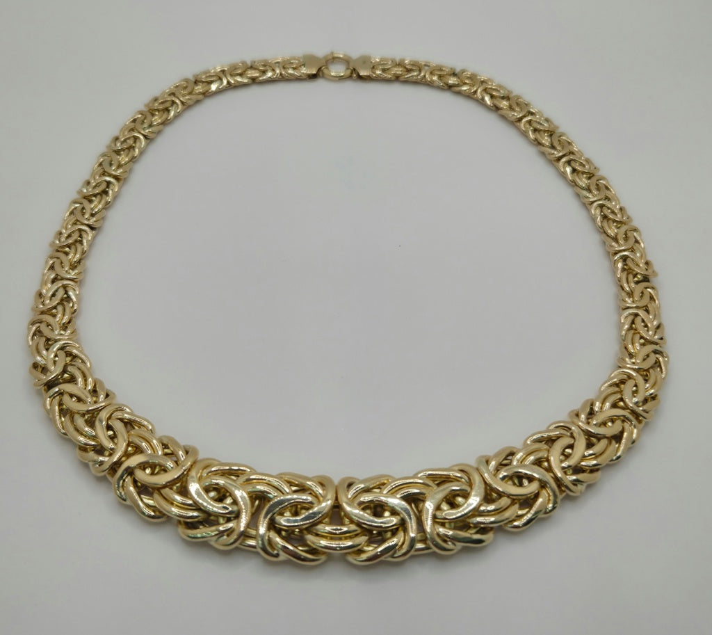 10K DEGRADING BYZENTINE NECKLACE – 18" – JY Jewelry Wholesale