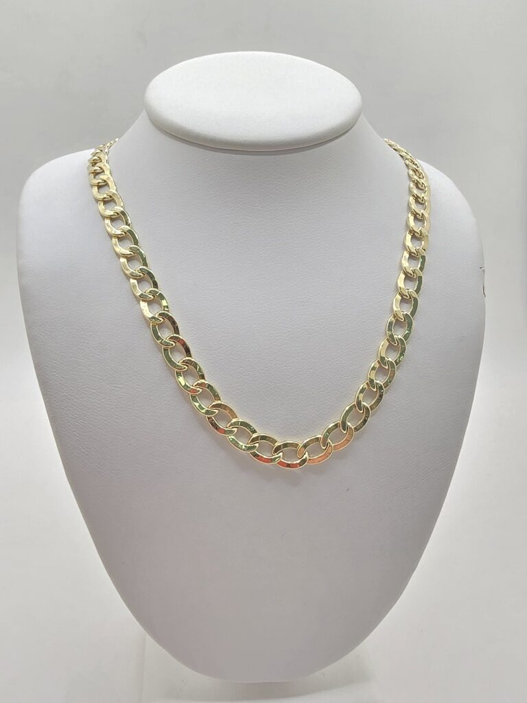 14K HOLLOW CUBAN CURB FLAT CHAIN – 24" 5.5MM – JY Jewelry Wholesale
