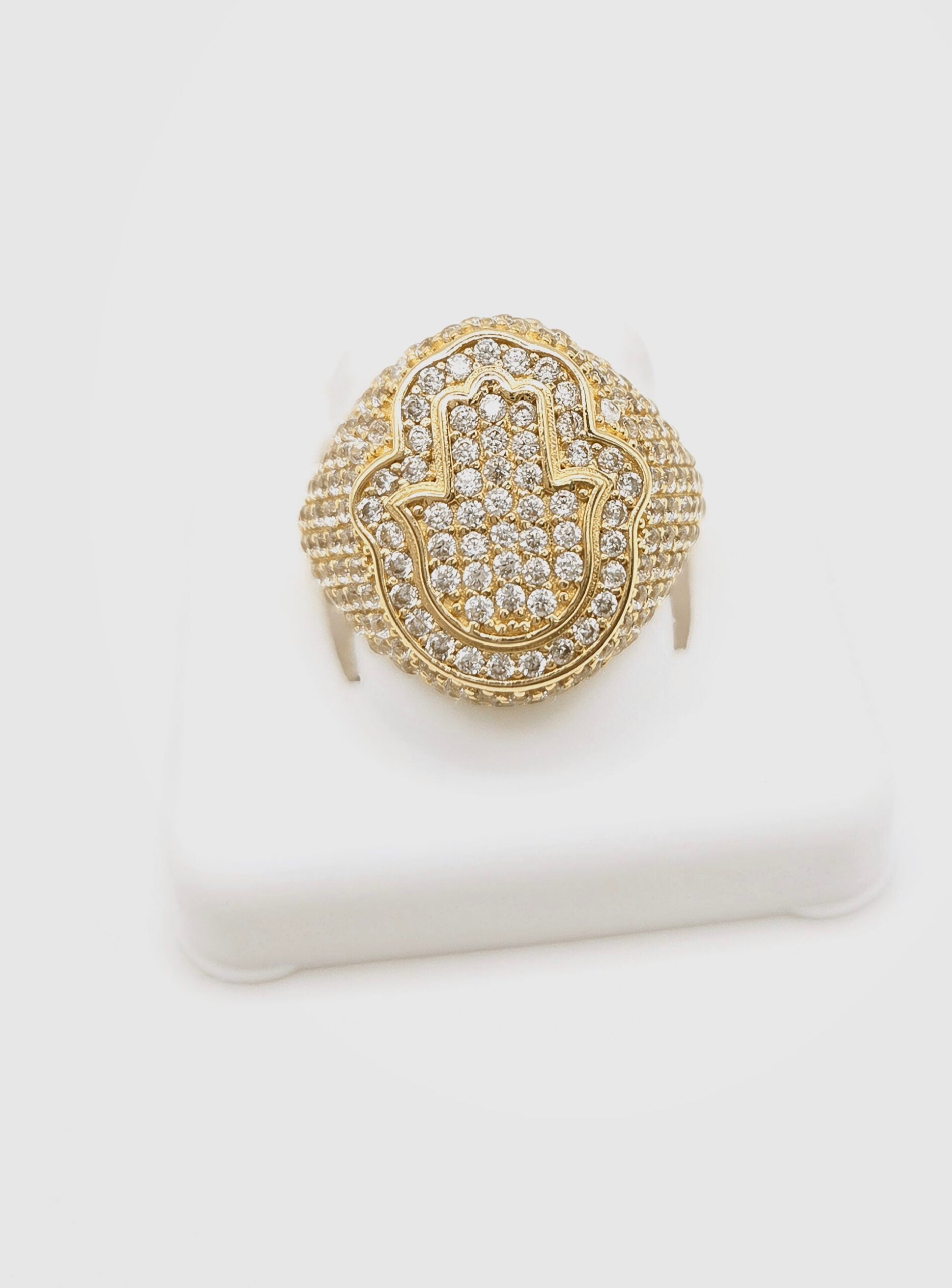 14K CZ FATIMA HAND RING – 8.5 – JY Jewelry Wholesale