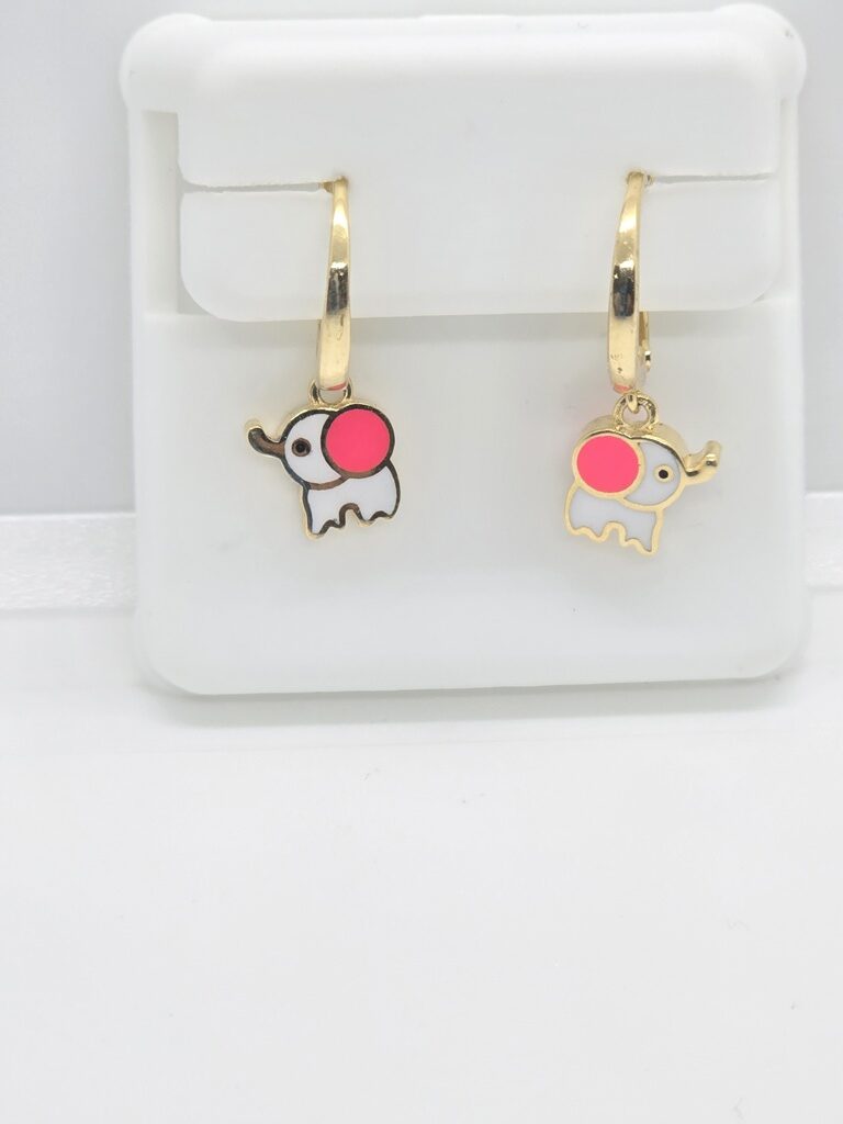 10K WHITE/GREY ELEPHANT HOOP EARRINGS – JY Jewelry Wholesale