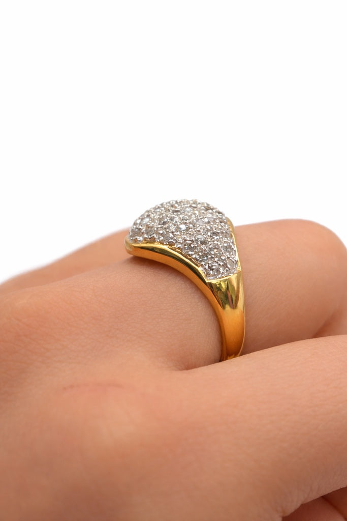 10K ELEGANT SHELL STYLE DIAMOND WOMAN'S RING – 7 – JY Jewelry Wholesale