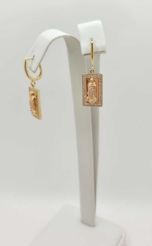 10K RECTANGULAR VIRGIN MARY PENDANT EARRINGS – JY Jewelry Wholesale