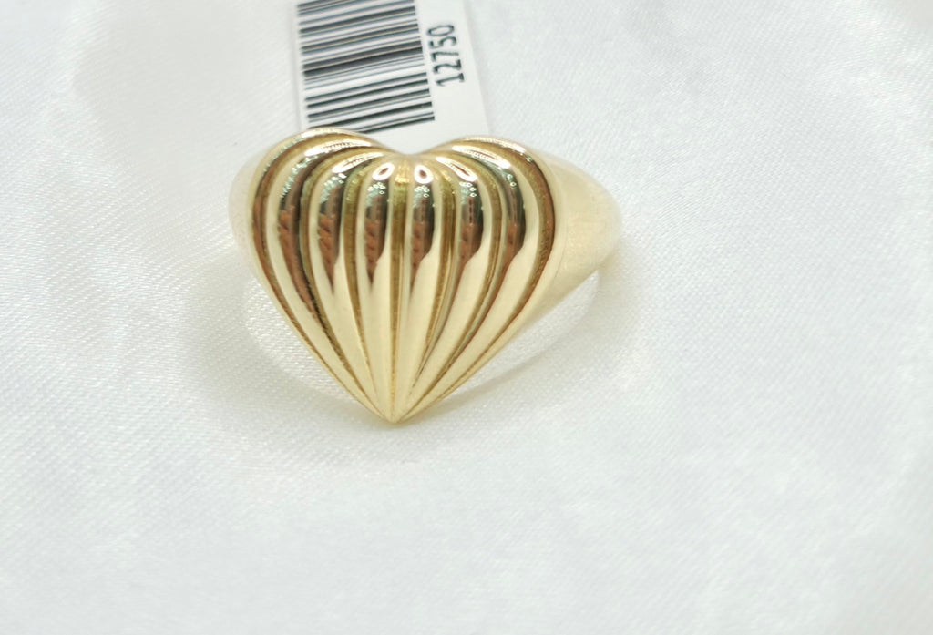 10K SHELL STYLE HEART RING – 8 – JY Jewelry Wholesale