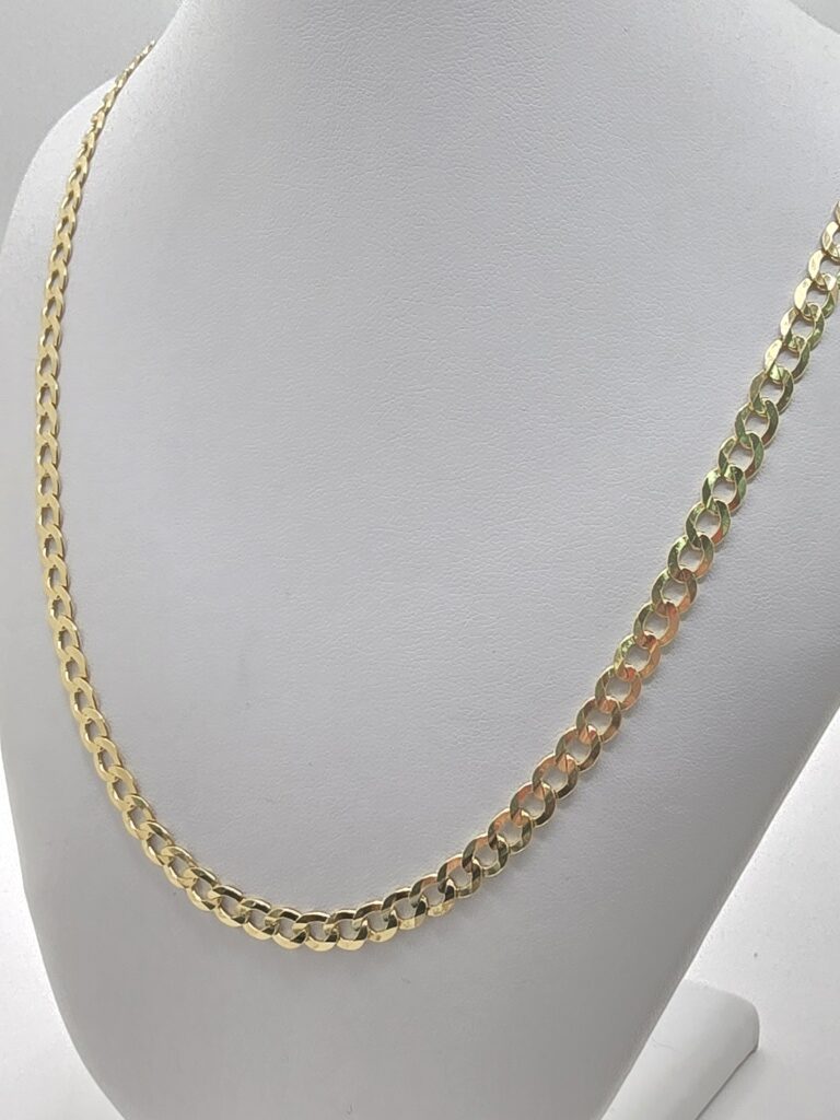14K SPECIAL OFFER SOLID CUBAN CURB FLAT CHAIN – 24" 5MM – JY Jewelry Wholesale