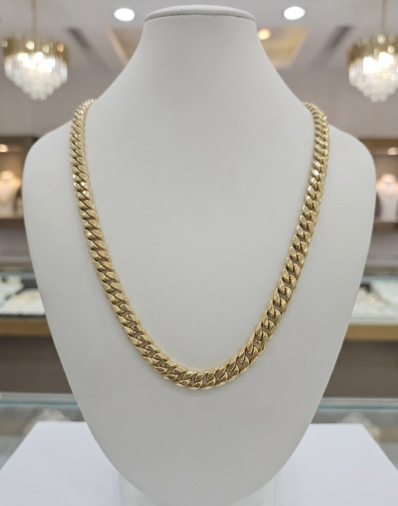 10K HOLLOW MIAMI CUBAN CHAIN BOX CLOSURE – 20" 8MM – JY Jewelry Wholesale