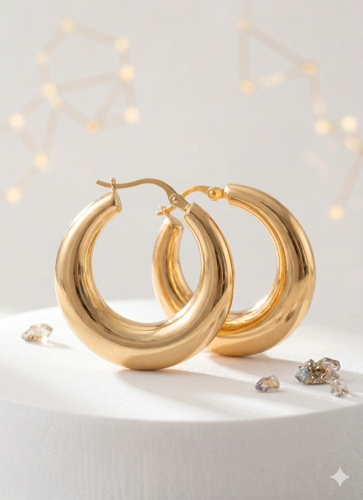 10K VINTAGE CRESCENT MOON DESIGN HOOPS EARRINGS – JY Jewelry Wholesale