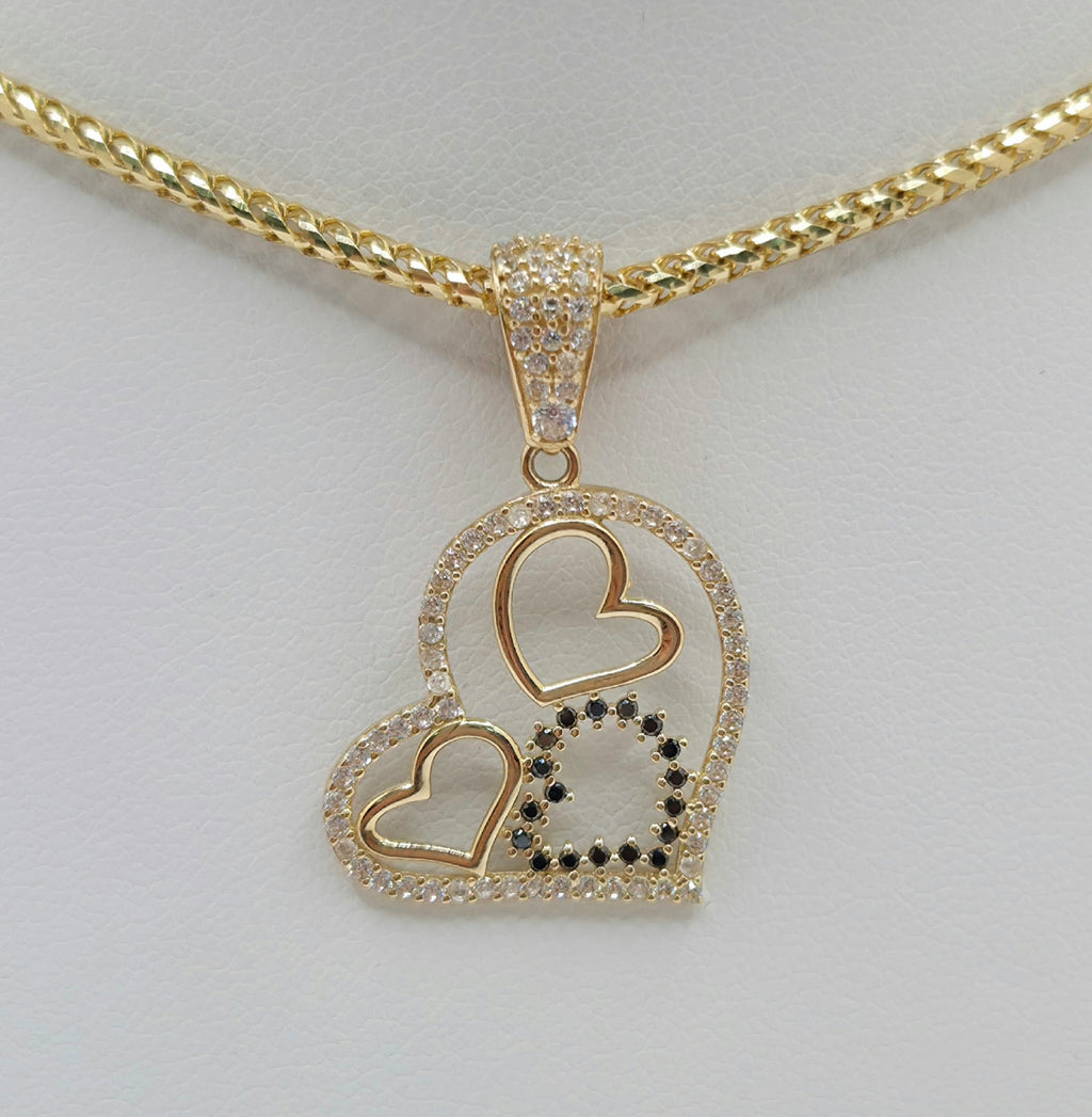 14K CZ SILHOUETTE THREE HEARTS PENDANT – JY Jewelry Wholesale
