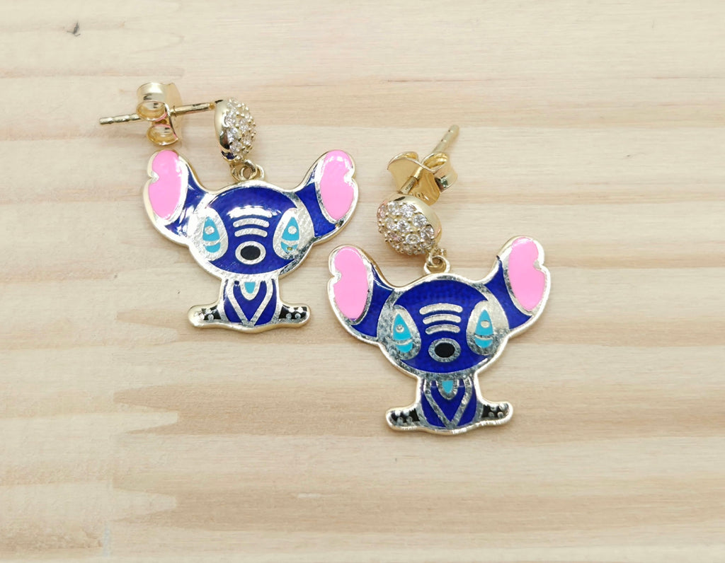 10K BLUE FLAT STYLE STITCH EARRINGS – JY Jewelry Wholesale