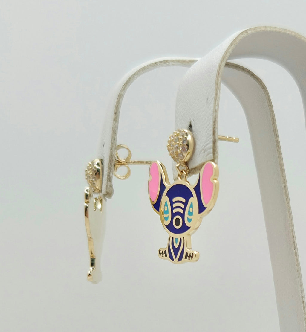 10K BLUE FLAT STYLE STITCH EARRINGS – JY Jewelry Wholesale