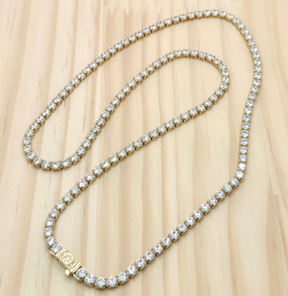 10K TENNIS STYLE NECKLACE CZ – 22" 3MM – JY Jewelry Wholesale