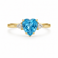 10K ELEGANT BLUE HEART STONE RING – 8 – JY Jewelry Wholesale