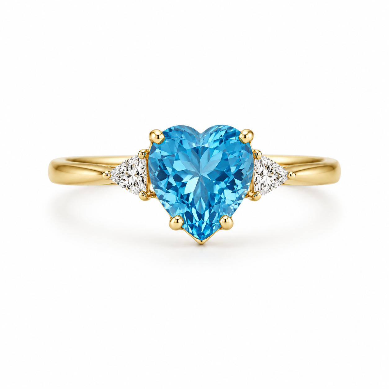 10K ELEGANT BLUE HEART STONE RING – 8 – JY Jewelry Wholesale