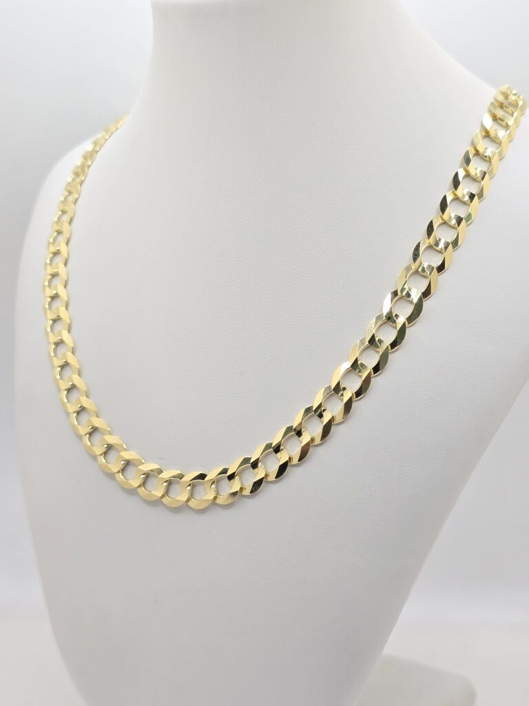 10K SOLID CUBAN CURB FLAT CHAIN – 8.5MM 22" – JY Jewelry Wholesale