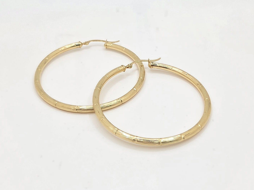 10K FINE BAMBOO HOOPS EARRINGS – JY Jewelry Wholesale
