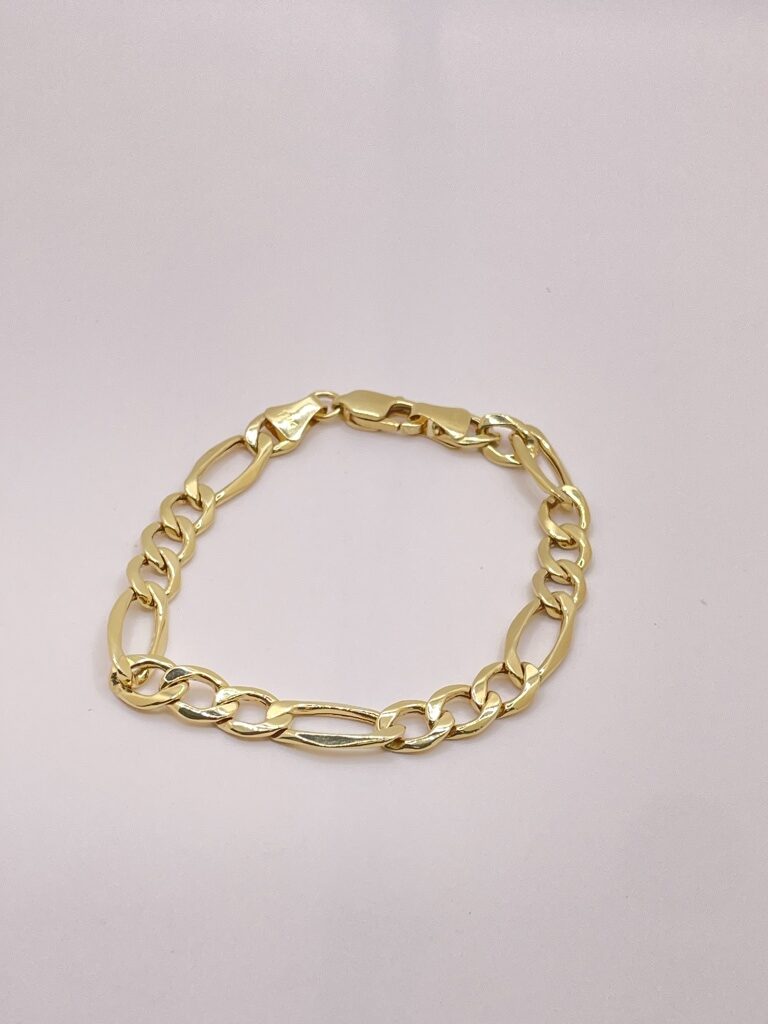 10K FIGARO BRACELET – 7" 7.5MM – JY Jewelry Wholesale